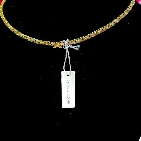 Panther Necklace Fine Silver plated, Cubic Zirconia.